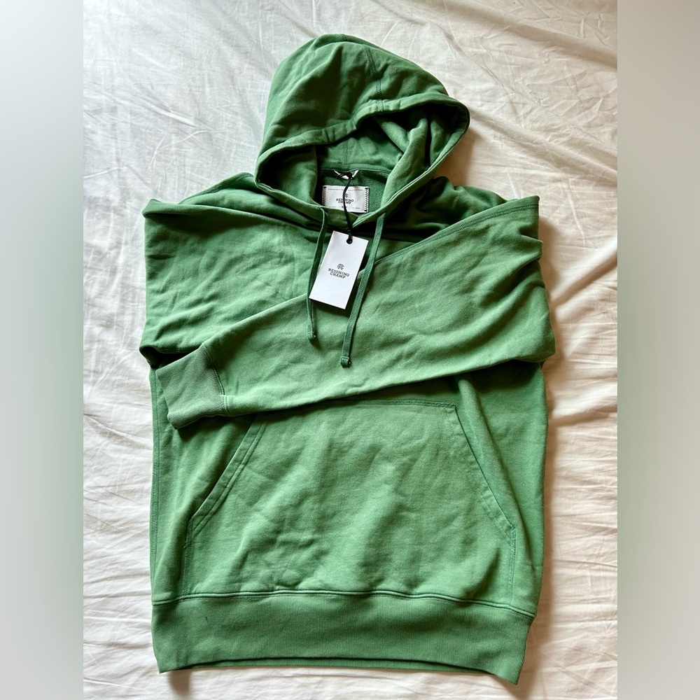 NWT Reigning Champ Lightweight Terry Classic Hoodie Jade, MADE IN CANADA